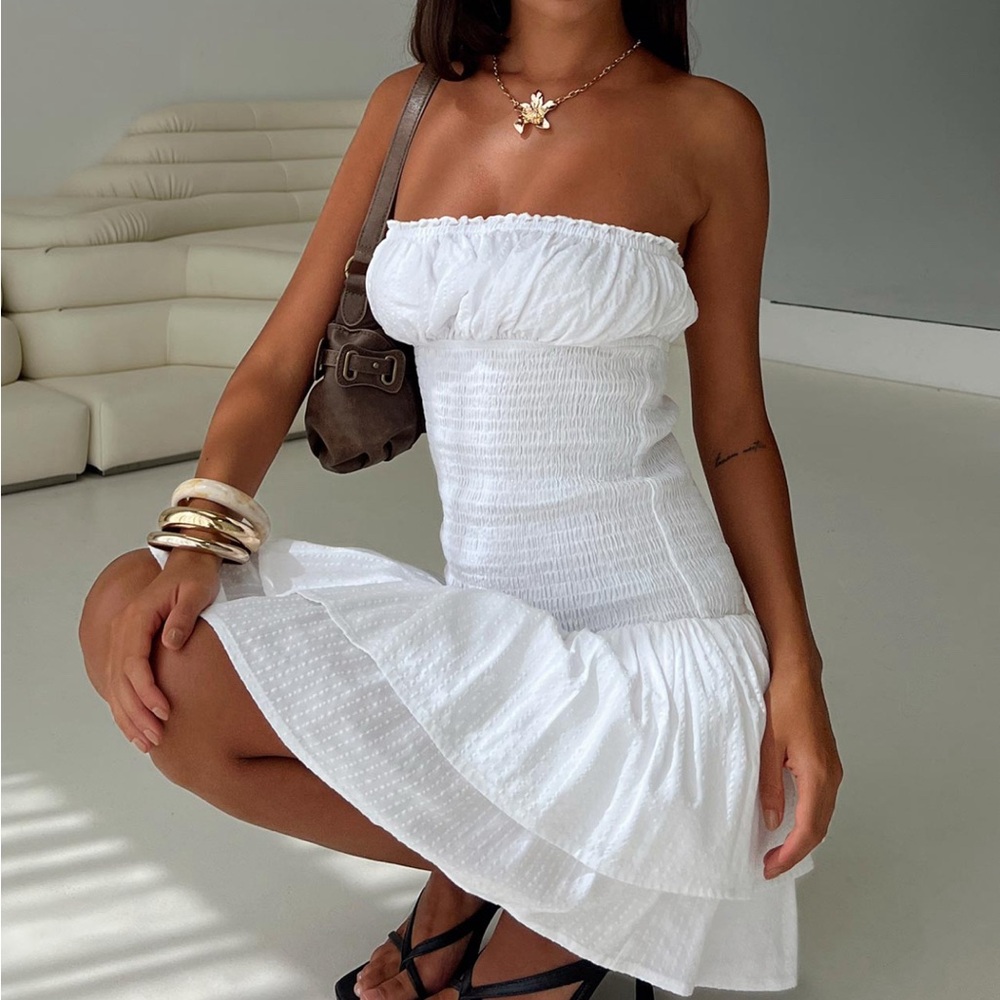Princess Polly White Strapless Dress